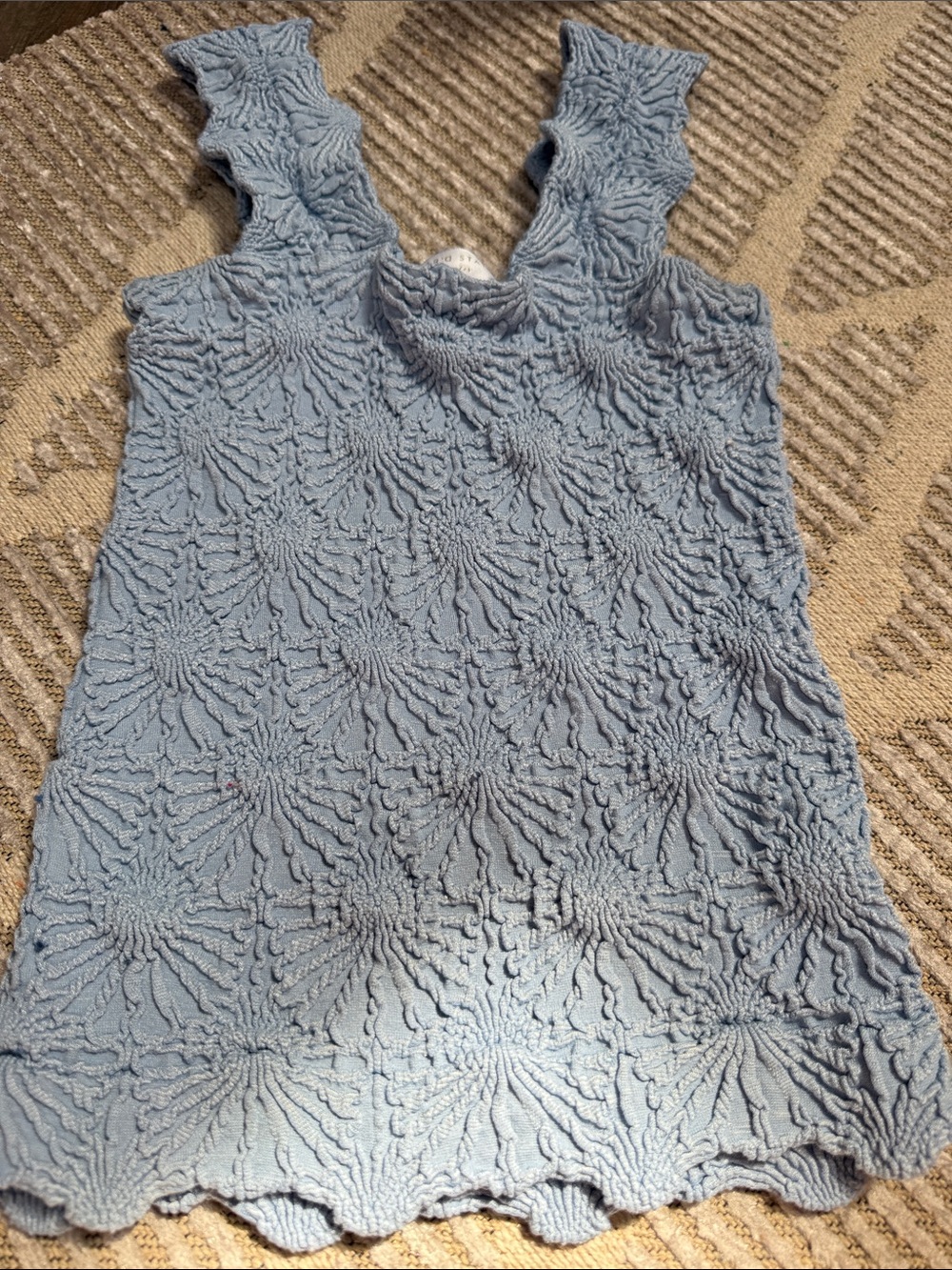 Altar’d State Blue Textured Tank Top
